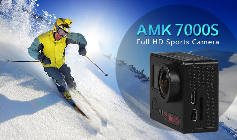 Amkov AMK7000S 4K Ultra HD 2 inches TFT WiFi Action Camera DV with Sunplus 6350M SPCA6350 OV4689 Image Sensor 170 Degree View Angle Remote Control Watch