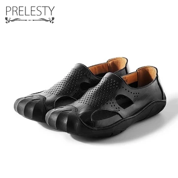 

Prelesty Hollow out Braethable Summer Men Sandals Slip on Waterproof Fashion Comfortable Leisure Beach Holiday Shoes Dropshippin