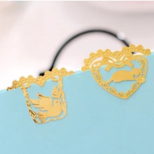 10 шт. мини кружева любовь животного золотые металлические закладки творческий Круглый выдалбливают закладки для книг подарок Творческие продукты канцелярские