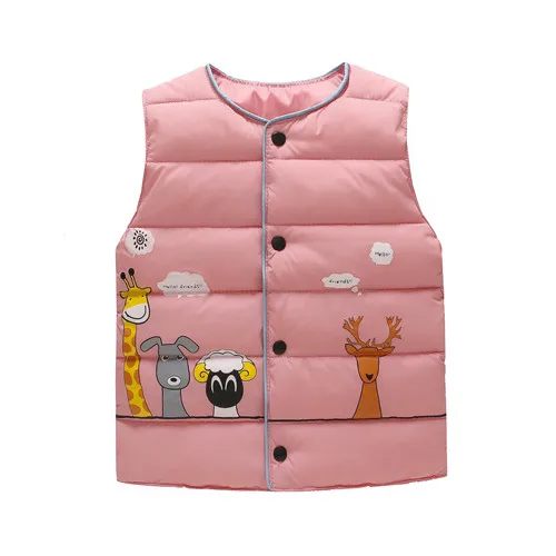 Г. Жилеты с капюшоном для мальчиков и девочек детский хлопковый теплый жилет осенне-зимний жилет для маленьких девочек жилет для мальчика, верхняя одежда детская одежда - Цвет: Pink