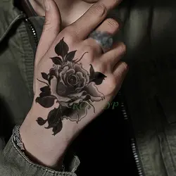 Водонепроницаемые временные тату-наклейки розовый цветок растение рука временная татуировка флэш-тату, боди-арт для девочек женщин мужчин