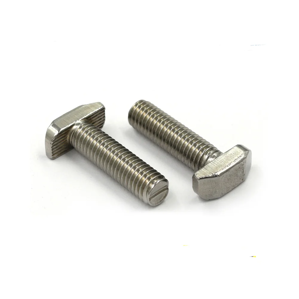 Tornillo de fijación de cabeza de martillo, tuerca en T niquelada M8, para  perfil de extrusión de aluminio, serie 4545, 50 Uds.|Tornillos| - AliExpress