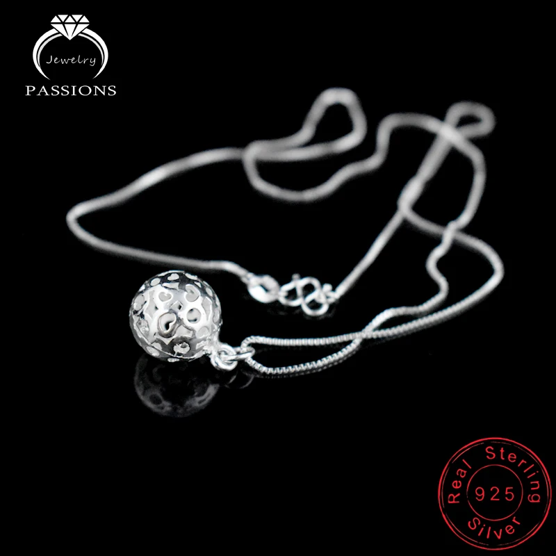 Классические 925 пробы серебряные трендовые Ювелирные наборы выдалбливают шар кулон ожерелье серьги браслеты для женщин модные аксессуары