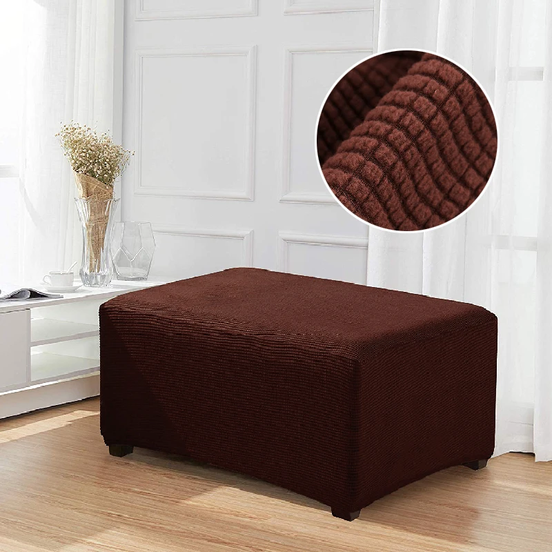 Lellen Footrest cover Sofa Cover seat slipcovers stretch Ottoman covers cheap Couch Protector Elastic Futon long bench Covers - Цвет: dark coffee