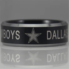 Envío Gratis YGK JOYERÍA de Las Ventas Calientes 8 MM vaqueros de Dallas de Diseño hombres Negro Tungsteno Anillo de Ajuste Cómodo
