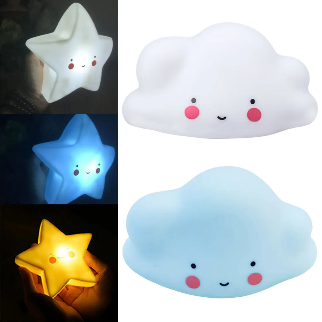 

Lovely Cloud /Star LED Appease Night Light Children's Room Decoration Toys Baby Sleep Lighting & Lights LED Night Light