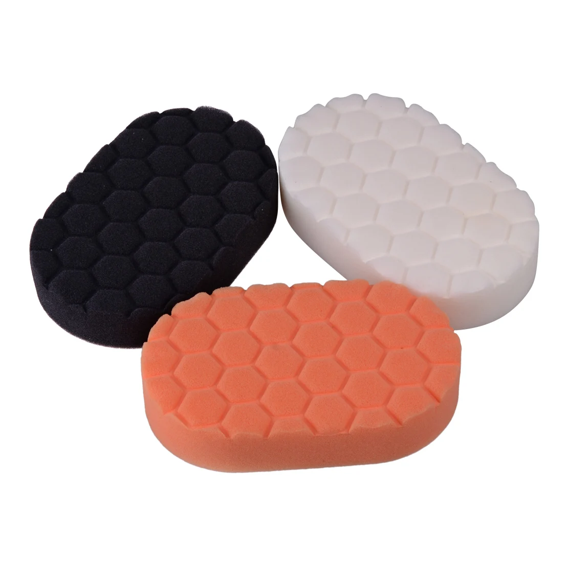 

DWCX 3pcs Hex-Logic Buffing Sponge Polishing Pad Sets Hand Finishing Applicator Pads Set for Car Polisher Wax Buff BUFX_204