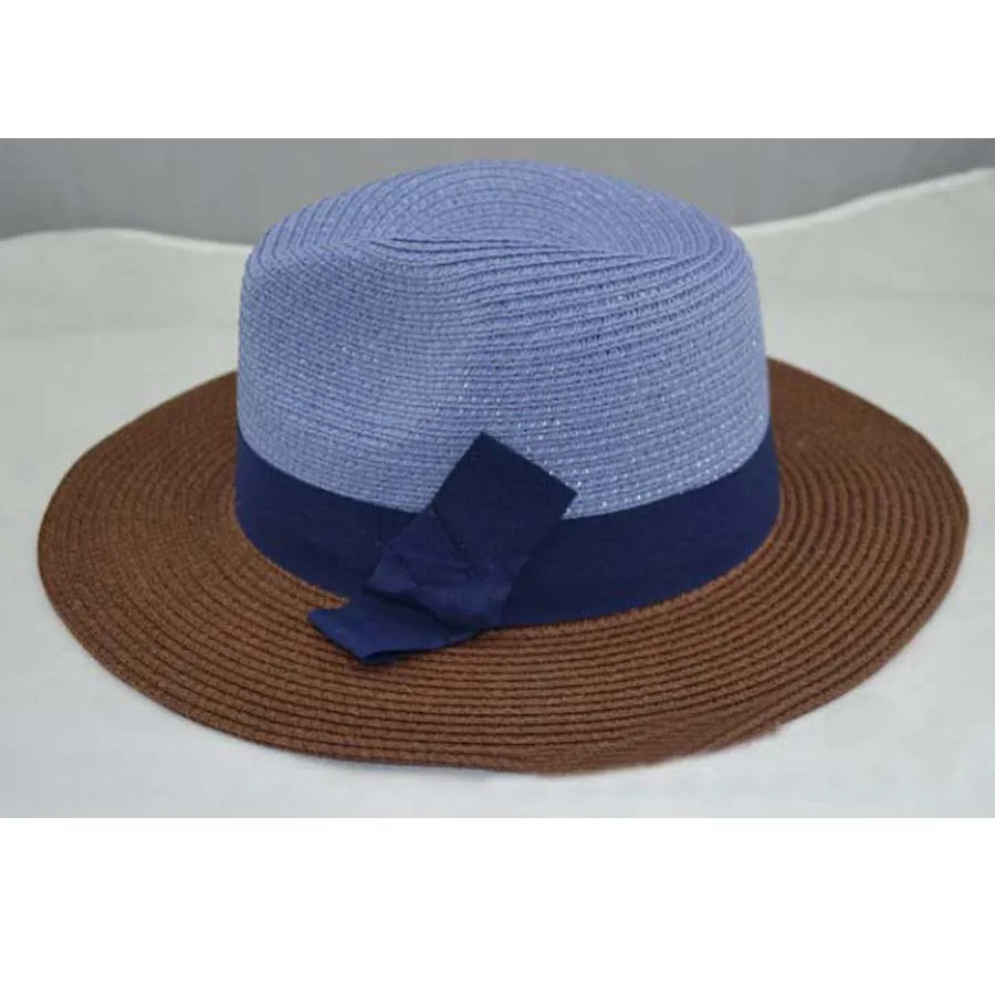 

New fashion summer sun beach straw fedora wide brim hat for women girls