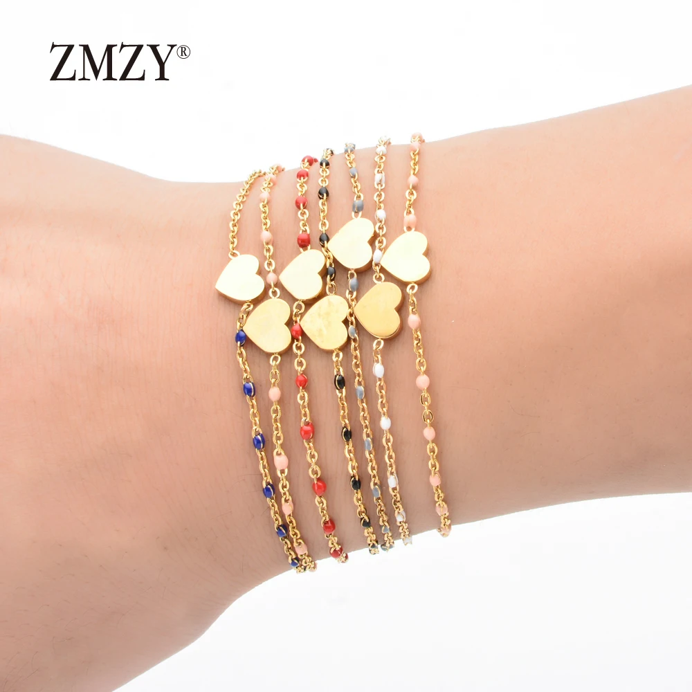 ZMZYStainlessSteelAnniversaryGiftCharmsHeartBraceletMatchingCouplesBracelets