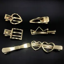 1 pçs boa qualidade coração coroa cabelo garras barrette metal alinhador grampo meninas hairpin para diy artesanato acessórios de cabelo