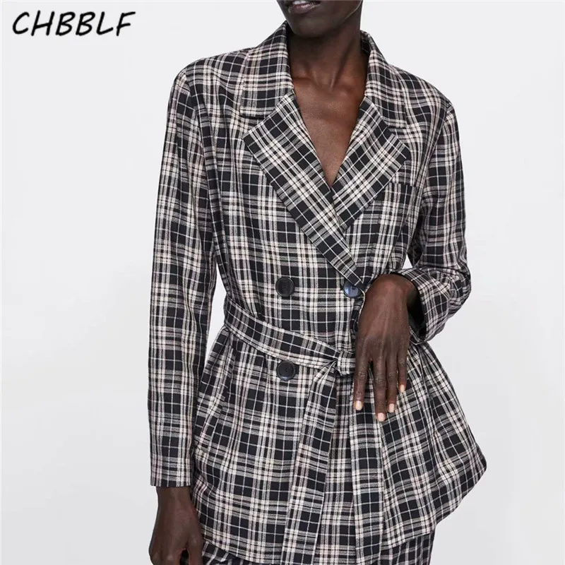 Aliexpress.com : Buy CHBBLF women plaid blazer double