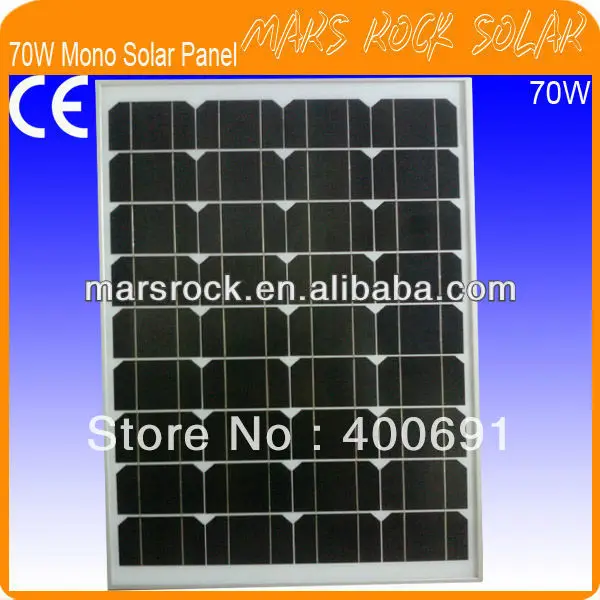 70 Вт 18 в монокристаллическая силиконовая солнечная панель с рамкой из алюминиевого сплава, хороший внешний вид, надежный параметр, длительный жизненный цикл