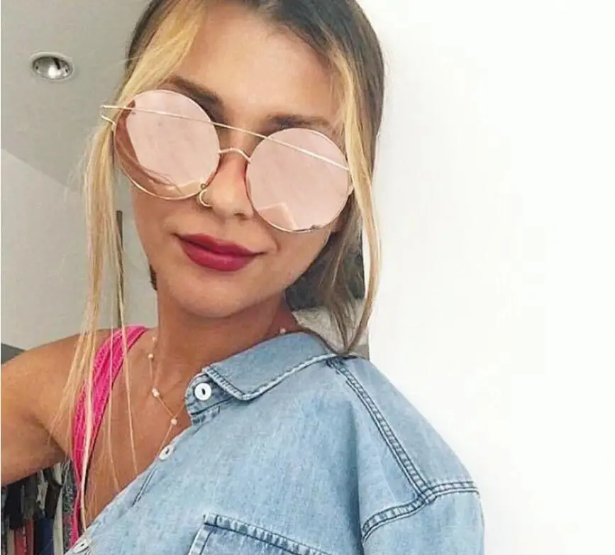 

Round Female Sunglasses Women 2017 Rose Gold Driving Cateye Glasses Retro Sexy Occhiali da sole Sunglases Lunette Femme