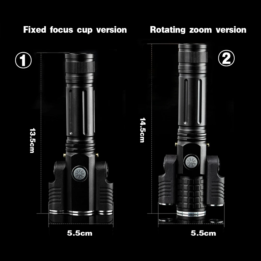 Деформируемый светодиодный фонарик супер яркий фонарь 1T6+ 2XPE Zoomable 4 режима освещения питание от аккумулятора 18650 для кемпинга, охоты