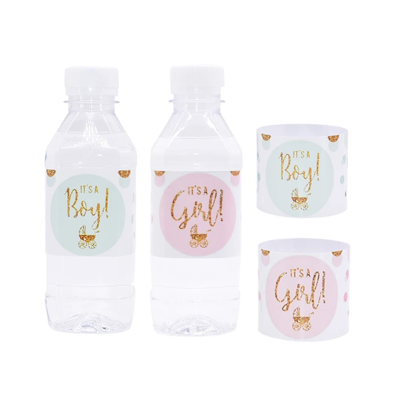12pcs Baby Shower Decoration It' a Girl/Boy Water Bottle Gift Stickers Label Baby Shower Birthday Party Bottle Label Stickers