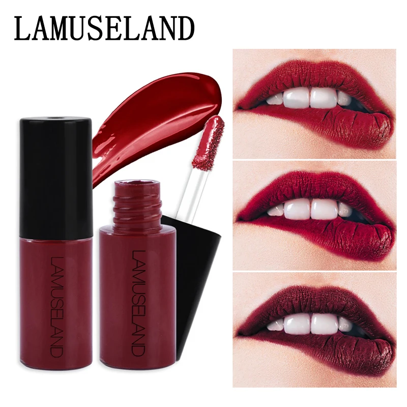 Sample Size Matte Red Lip Gloss Wine Lip Tint Liquid Lipstick rouge a
