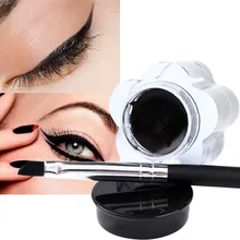 1 комплект креативный Черный Прочный водонепроницаемый подводка для глаз Подводка для глаз Гель Контур для лица Косметика+ кисть 24 h долговечный для женщин