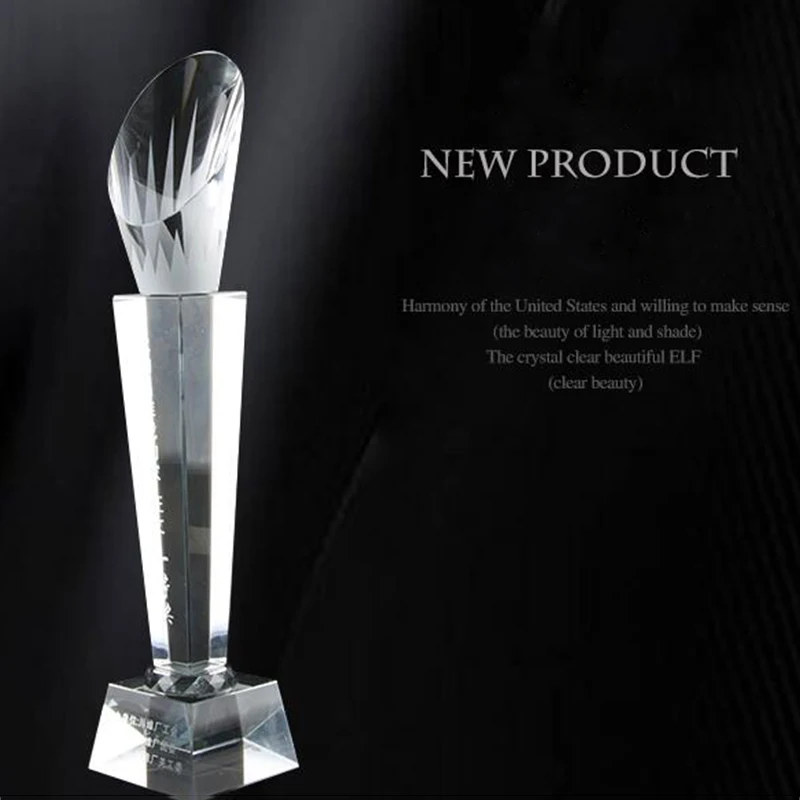 CTCB0052 Новое поступление 9 к прозрачный кристалический трофей для спорта уполномоченный резьба персонала конкурс сувенир подарки Прямая