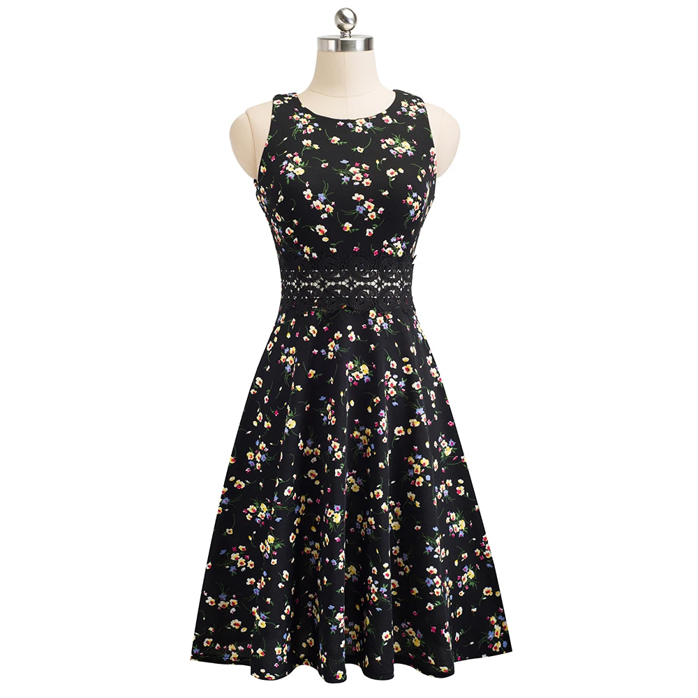Nice-forever Vintage Elegant Embroidery Floral Lace Patchwork vestidos A-Line Pinup Business Women Party Flare Swing Dress A079 79 Nice-forever Vintage Elegant Embroidery Floral Lace Patchwork vestidos A-Line Pinup Business Women Party Flare Swing Dress A079 79