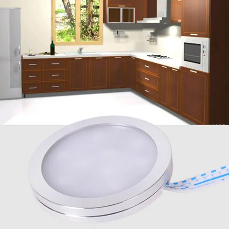 

Color Changing Kitchen Remote Control Cabinet Puck RGB Shelf Decoration Light 59*7mm US EU Plug 2.5W RGB LED Lighting