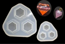 1=3pcs Silicone Mold for jewelry Diamond Pendant Necklace Crafts Making Resin epoxy Silicone Mould DIY handmade tool