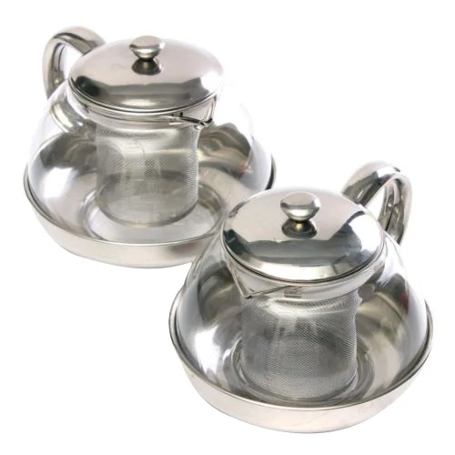 

Durable 600ml Stainless Glass Teapot Loose Infuser Coffee Tea Leaf Herbal Decor