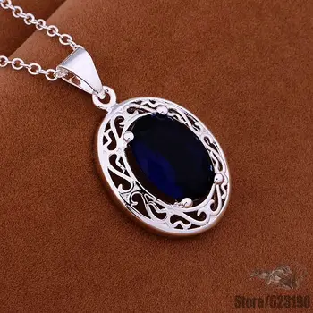 

AN880 silver plated Necklace, silver fashion jewelry pendant Theelliptical figure /carakrya dndameka