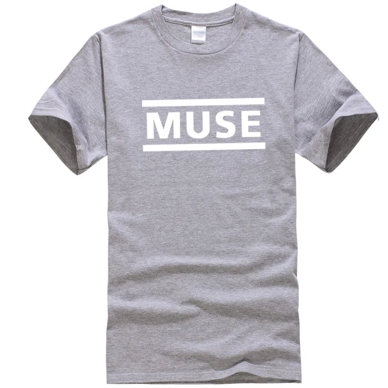 Футболка мужская с надписью muse 100% хлопок топ коротким рукавом и круглым вырезом в