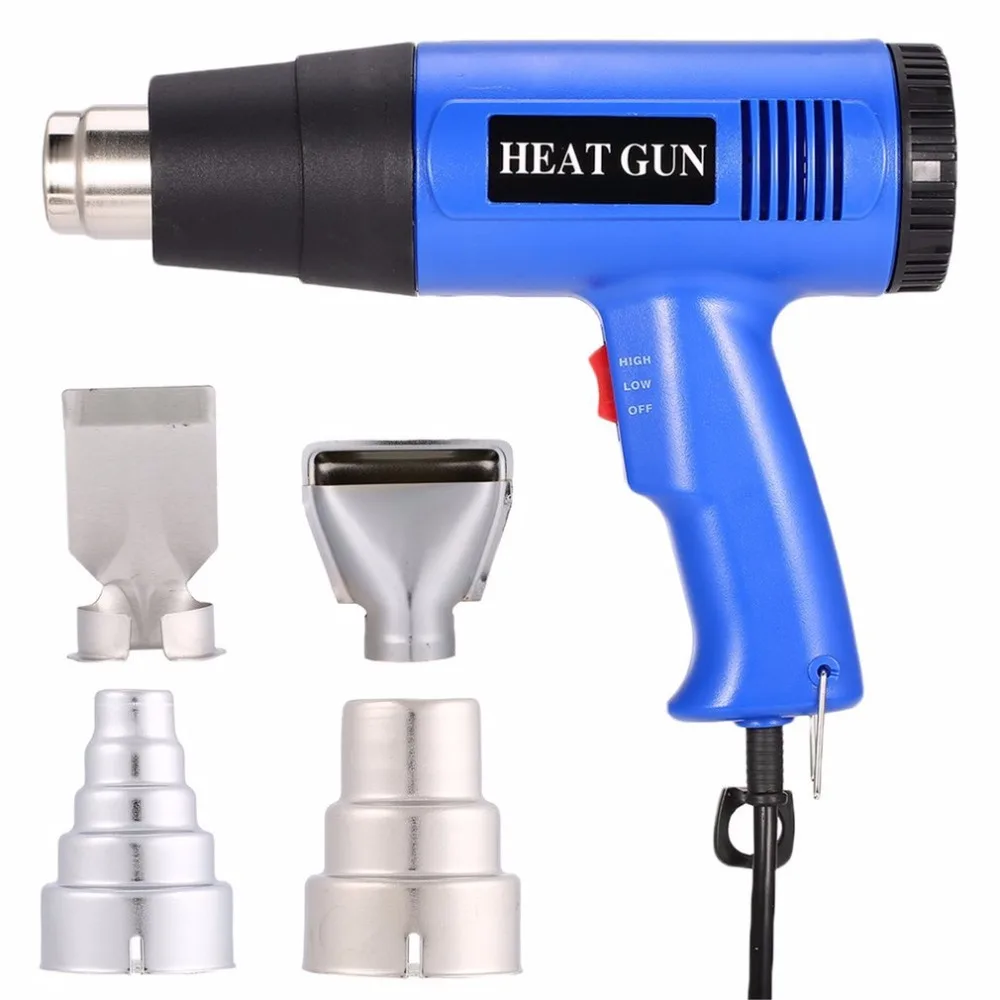 

866B 1800W Electric Hot Air Heat Gun Temperature Adjustable Shrink Wrap Paint Stripper Dissolving DIY Tool + Nozzle EU