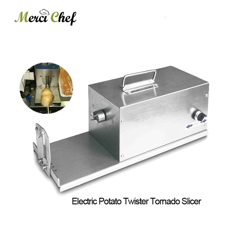 ITOP Electric Potato Tornado Slicer Machine Vegetable Slicer Rotate Potato Slicer Stainless Steel Twisted Potato Slice Cutter stainless steel potato slicer chip cutter crinkle wavy with plastic handle