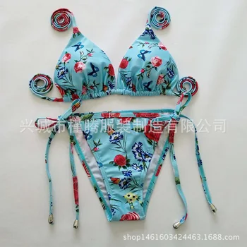 

Floral Bandeau Top Print Bikini Set 2018 Swimsuit Women Swimwear Bathing Suit Maillot De Bain Biquini Push up Swim Beach Wear