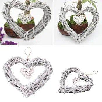 

1Pcs Heart Wicker Wreath Home Wall Hanging Wedding Birthday Party Ornament Decor