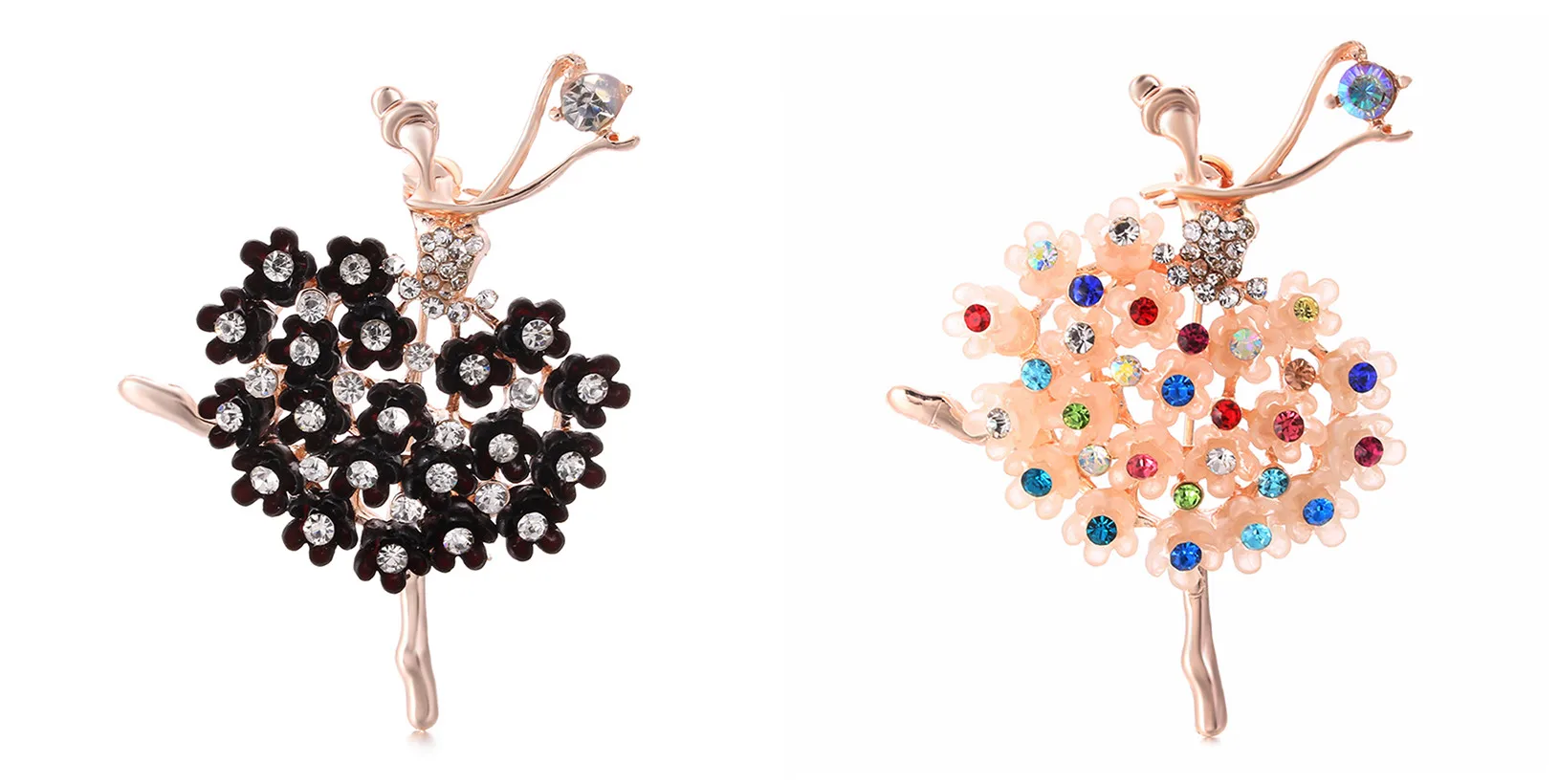 Ballet Dancing Girl Crystal Brooch Dance Girls Swan Lake Factory Shinning Glass Brooches For Woman Gift 2019 NEW