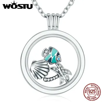 

Hot Sale 100% 925 Sterling Silver Floating Medium Pendant Necklaces Fit 7 Style Petite Charms For Women DIY Jewelry BLF001