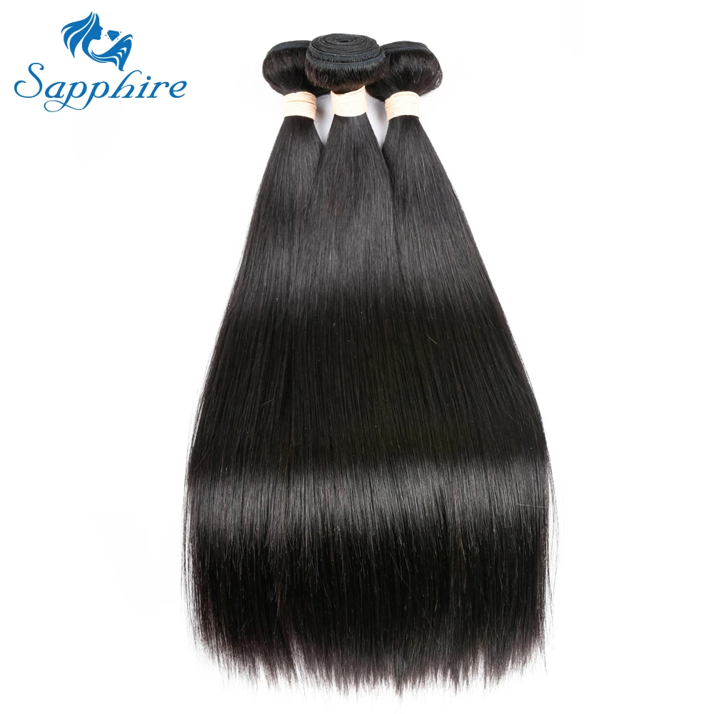 Sapphire Peruvian Straight Hair 1/3 Bundle Deals 100% Real Human Hair Extension Free Shipping Natural Color Human Hair Bundles
