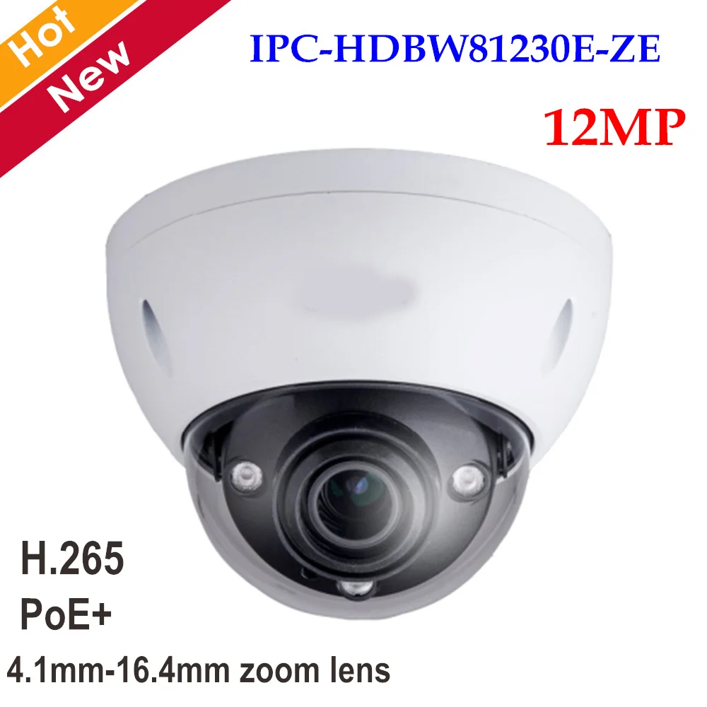 

English Firmware 12MP IP Camera IPC-HDBW81230E-ZE 4.1mm-16.4mm Zoom Lens H.265 H.264 DWDR IR 50m PoE+ For Indoor Outdoor IP67