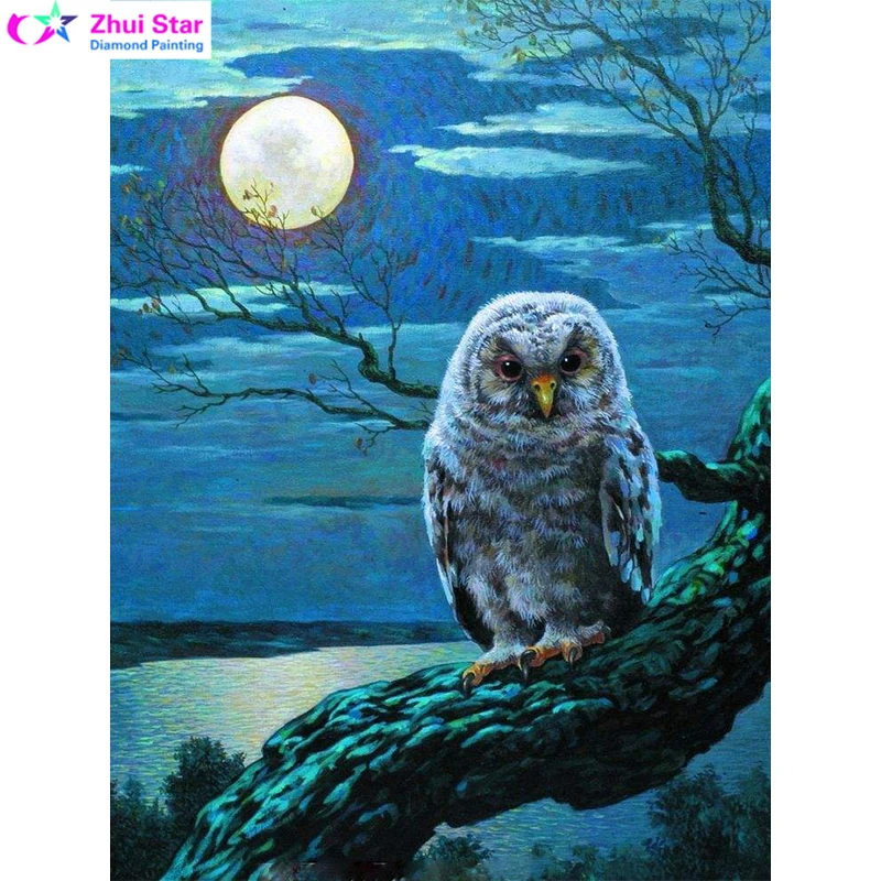 

YIBRIGHT 5D Full Round diamond painting diy diamond painting embroidery cross stitch Home Decor dimond mosaic Night Owl For Gift