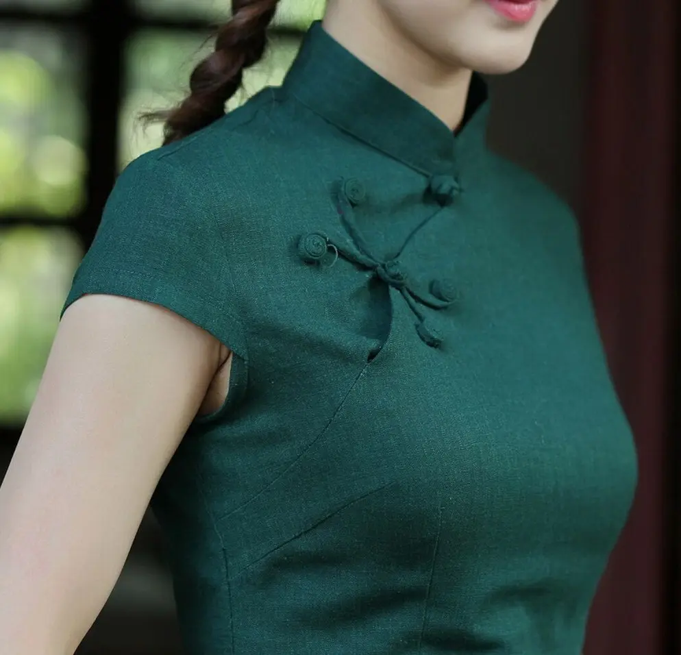 Новое поступление зеленые китайские женские рубашки Юбки наборы хлопок лен Тан костюм одежда Размер S M L XL XXL XXXL 2518-7