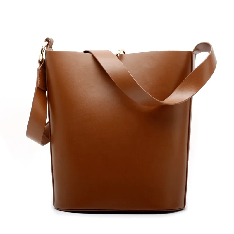 

New 2018 Ring Hasp Large Crossbody Bags For Women Bucket Leather Bag Luxury Handbags Women Bags Designer Shoulder Messenger Bags