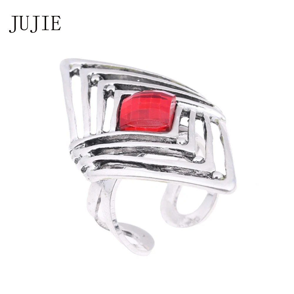 

JUJIE Geometric Wedding Rhinestone Rings Brand Retro Jewelry
