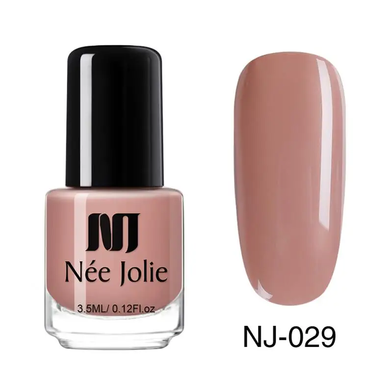 Ни Джоли 3,5 мл, нюдовый Карамельный цвет лак для ногтей полу-прозрачная; Нейл-арт Лаки розовый продолжительный блеск для ногтей дизайн - Цвет: Ordinary NJ-029