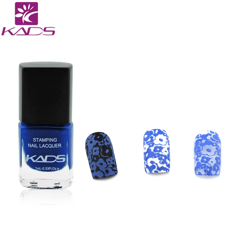 KADS Charm Blue Color Nail Stamp LacquerNail Art Stamping Stamp Glitter