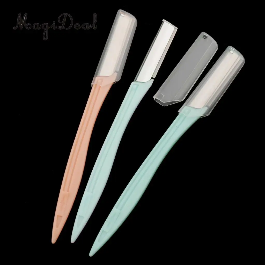 MagiDeal 3 Pieces Women Face Eyebrow Hair Removal Safety Razor Trimmer Shaper Facial Hair Mini Makeup Shaver