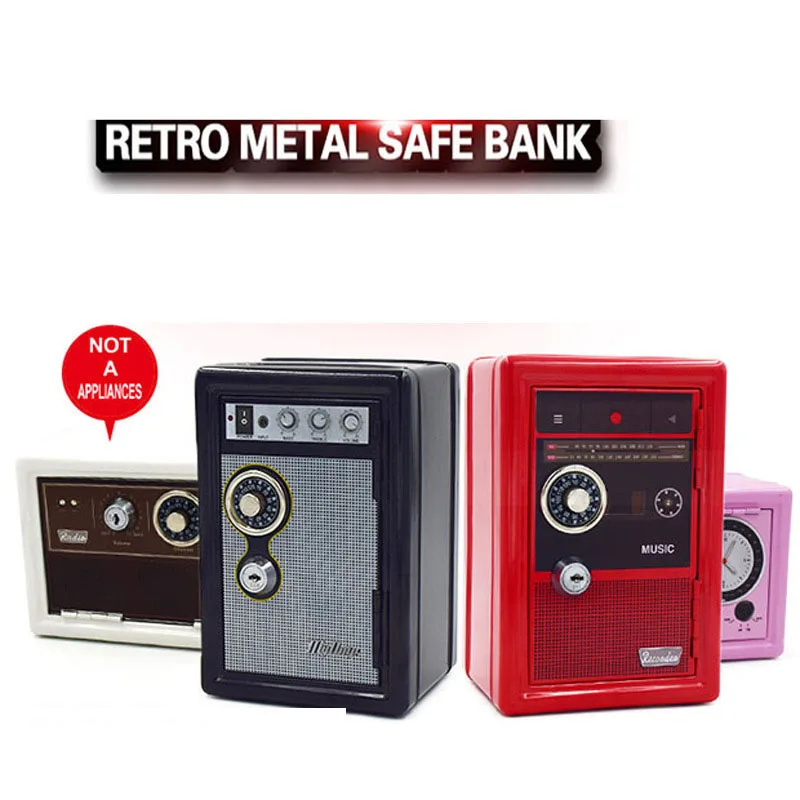

ATM Piggy Bank Metal MoneyBox ATM Bank Safe Box Alcancias kids Money Box Saving Cash Paper Coin Jar Deposit Machine Gift For Kid