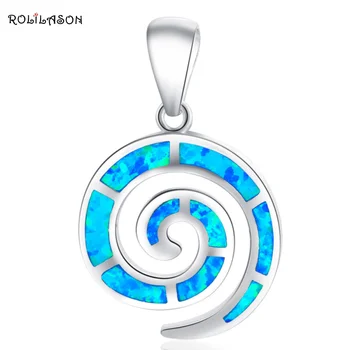 

Retail & Wholesale Blue fire Opal Silver Stamped Necklace Pendants for women fashion jewelry Party Birthday OP271