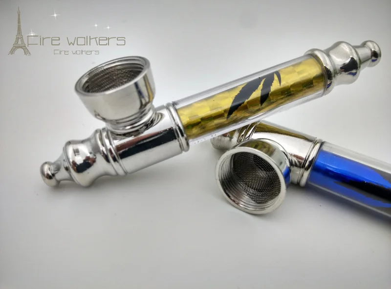 Free shipping 6pcs/lot Fashion Metal Weed Pipe Portable Smoking Pipe