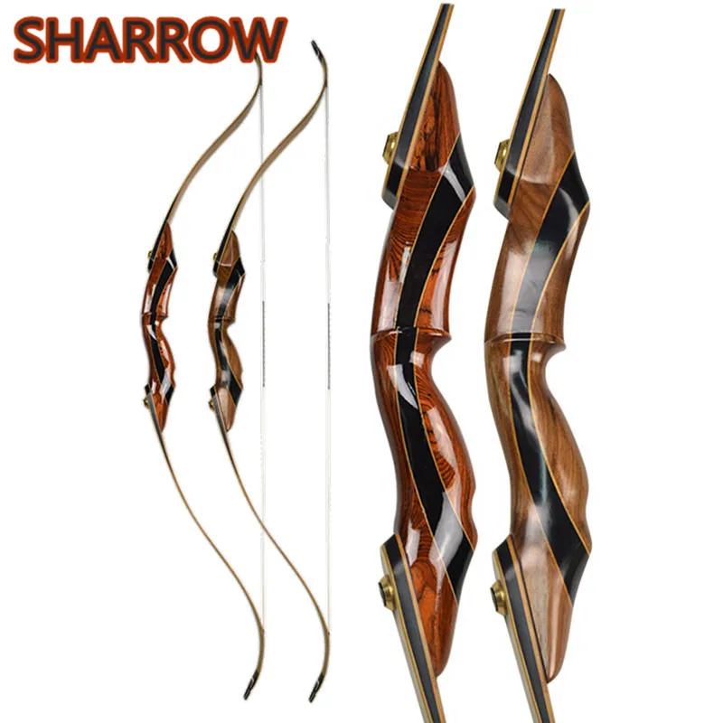 

1Pc 58" 25-55lbs Archery Takedown Recurve Bow Longbow Right Hand American Hunting Bow For Outdoor Hunting Shooting Accessories