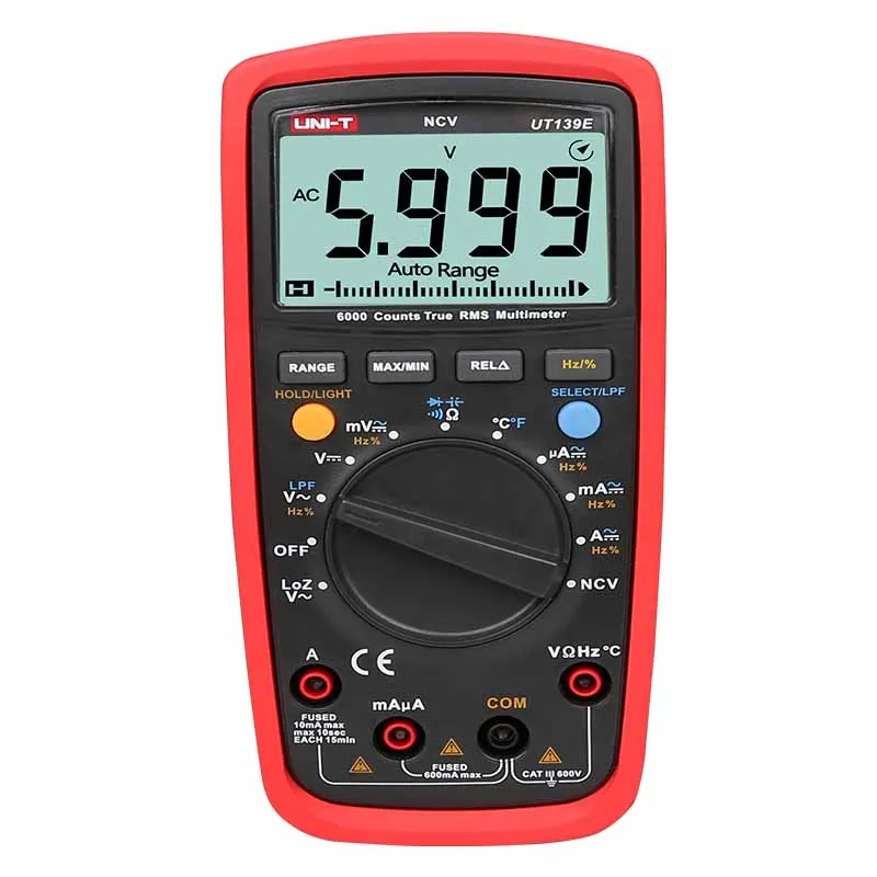 

UT139E True RMS Digital Multimeter Temperature Probe LPF pass filter LoZ LoZ (low impedance input) function/Temperature test EB