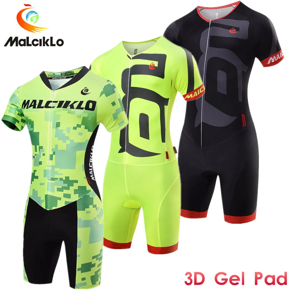 

Malciklo Mens Cycling Jersey 2018 Pro Team Triathlon Skinsuit Maillot Ropa Ciclismo Cycling Clothing Bike Gel Pad and Pockets