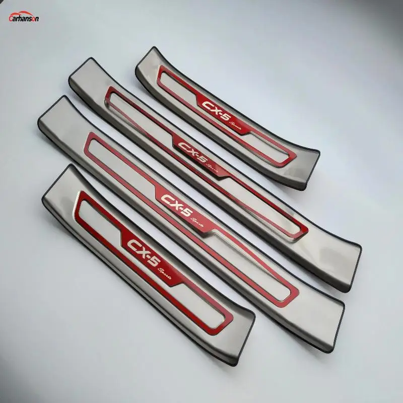 

Car Accessories For Mazda CX-5 CX 5 CX5 Door Sill Cover Scuff Plate Guard Protector Protection Auto Sticker Styling 2017 2019